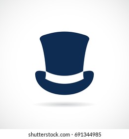 Old top hat vector icon on white background