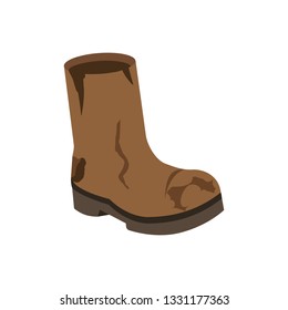 old torn boot. garbage. Isolated vector illustration