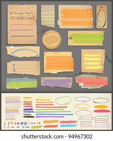 old torn paper objects & highlight elements