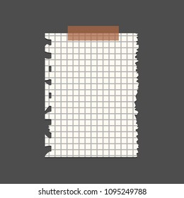Old torn paper with ragged edge. Vintage note papers vector illustration.