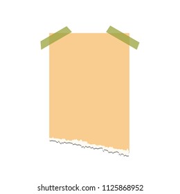 Old torn paper with ragged edge. Vintage note papers vector illustration.