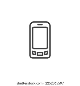 Old touchscreen phone line icon. linear style sign for mobile concept and web design. Mobile phone outline vector icon. Symbol, logo illustration. Vector graphics