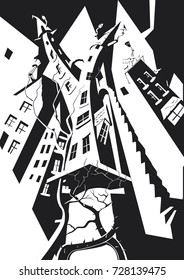 old tower in black