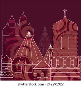 old town, building background, vector illustration