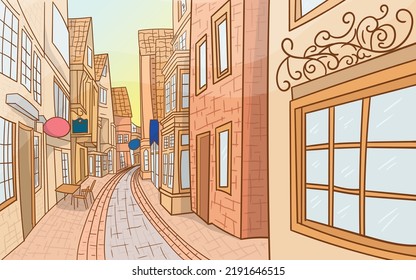 arte de dibujo vectorial de la construcción del casco antiguo