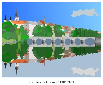 Old town in color and detail vector