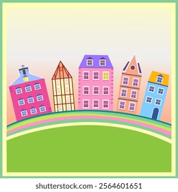 Old town, colorful houses, beautiful houses, palaces, half-timbered, German houses, Scandinavian buildings