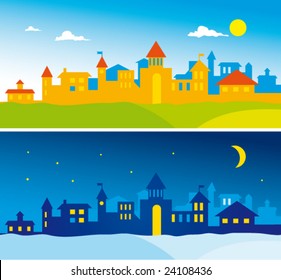 Old town - day and night