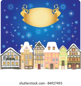Old town decorated for Christmas