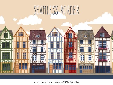 Old town seamless border