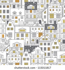 Old town seamless pattern