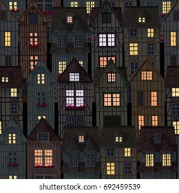 Old town seamless pattern