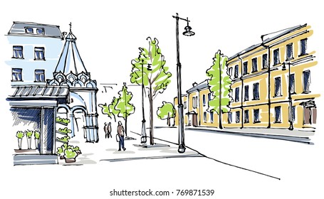 Old town sketch