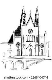 Old Town Sketch Church