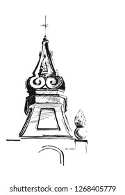 Old town sketch detail