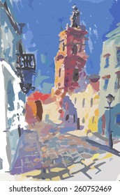 old town sketchy artwork