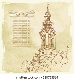 Old Town. Template cards. The Old Church.