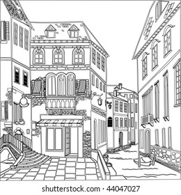 old town. vector image