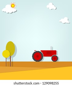 old tractor in field