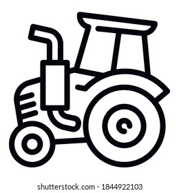 Old tractor icon. Outline old tractor vector icon for web design isolated on white background