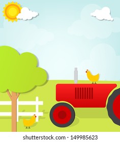 old tractor on the farm