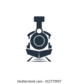 old train front icon on white background, old locomotive pictogram logotype, old train icon jpeg, train icon for web, train icon vector illustration