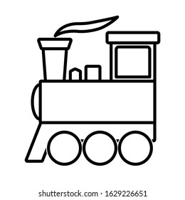 Old Train Icon Design. Steam Locomotive Icon In Modern Outline Style Design. Vector Illustration.