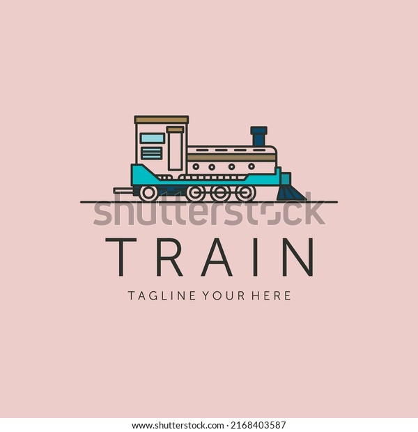 old train icon line art logo vector symbol
illustration design