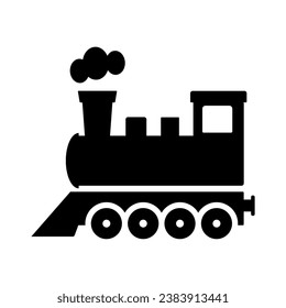 Old train icon vector illustration,classic or retro train symbol on white background.