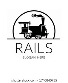 Old train Logo Design Vector. Rails