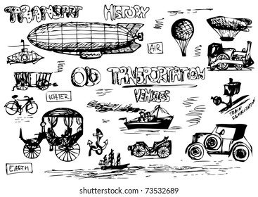 old transportation icons