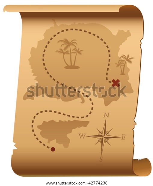 Old Treasure Map Stock Vector (Royalty Free) 42774238