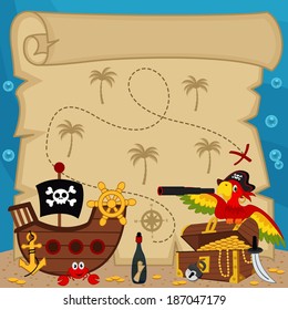 old treasure map - vector illustration