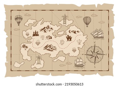 Old treasure map vector