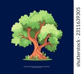 The old tree asset vector art illustrations showcase the beauty and grandeur of ancient trees.With intricate details and a touch of nostalgia,they bring a sense of serenity and timelessness to design