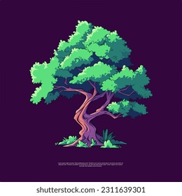 The old tree asset vector art illustrations showcase the beauty and grandeur of ancient trees.With intricate details and a touch of nostalgia,they bring a sense of serenity and timelessness to design