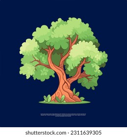 The old tree asset vector art illustrations showcase the beauty and grandeur of ancient trees.With intricate details and a touch of nostalgia,they bring a sense of serenity and timelessness to design