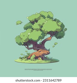 The old tree asset vector art illustrations showcase the beauty and grandeur of ancient trees. With intricate details and a touch of nostalgia,they bring a sense of serenity and timelessness to design