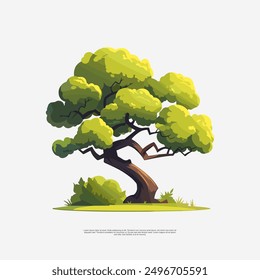 The old tree asset vector art illustrations showcase the beauty and grandeur of ancient trees.With intricate details and a touch of nostalgia,they bring a sense of serenity and timelessness to design