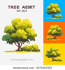 The old tree asset vector art illustrations showcase the beauty and grandeur of ancient trees.With intricate details and a touch of nostalgia,they bring a sense of serenity and timelessness to design