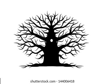 Old tree bare, silhouette for your design