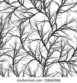 old tree brunches seamless vector pattern