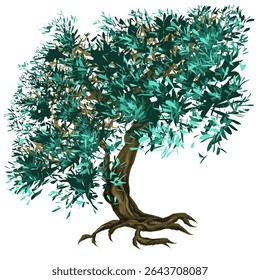 old tree image design with lush and beautiful leaves