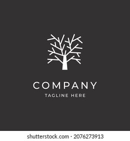 Old tree logo design illustration vector template