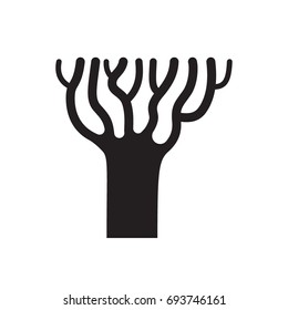 Old tree silhouette icon. Vector illustration.