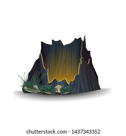 Old tree stump, Ghost portal isolated on white background for your creativity