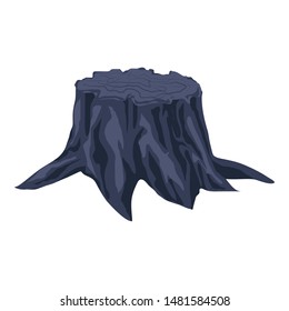 Old tree stump icon. Cartoon of old tree stump vector icon for web design isolated on white background