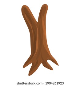 Old tree trunk icon. Cartoon of old tree trunk vector icon for web design isolated on white background