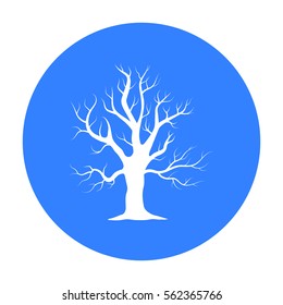 Old tree vector icon in black style for web