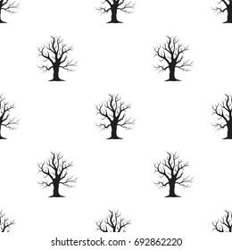 Old tree vector icon in black style for web